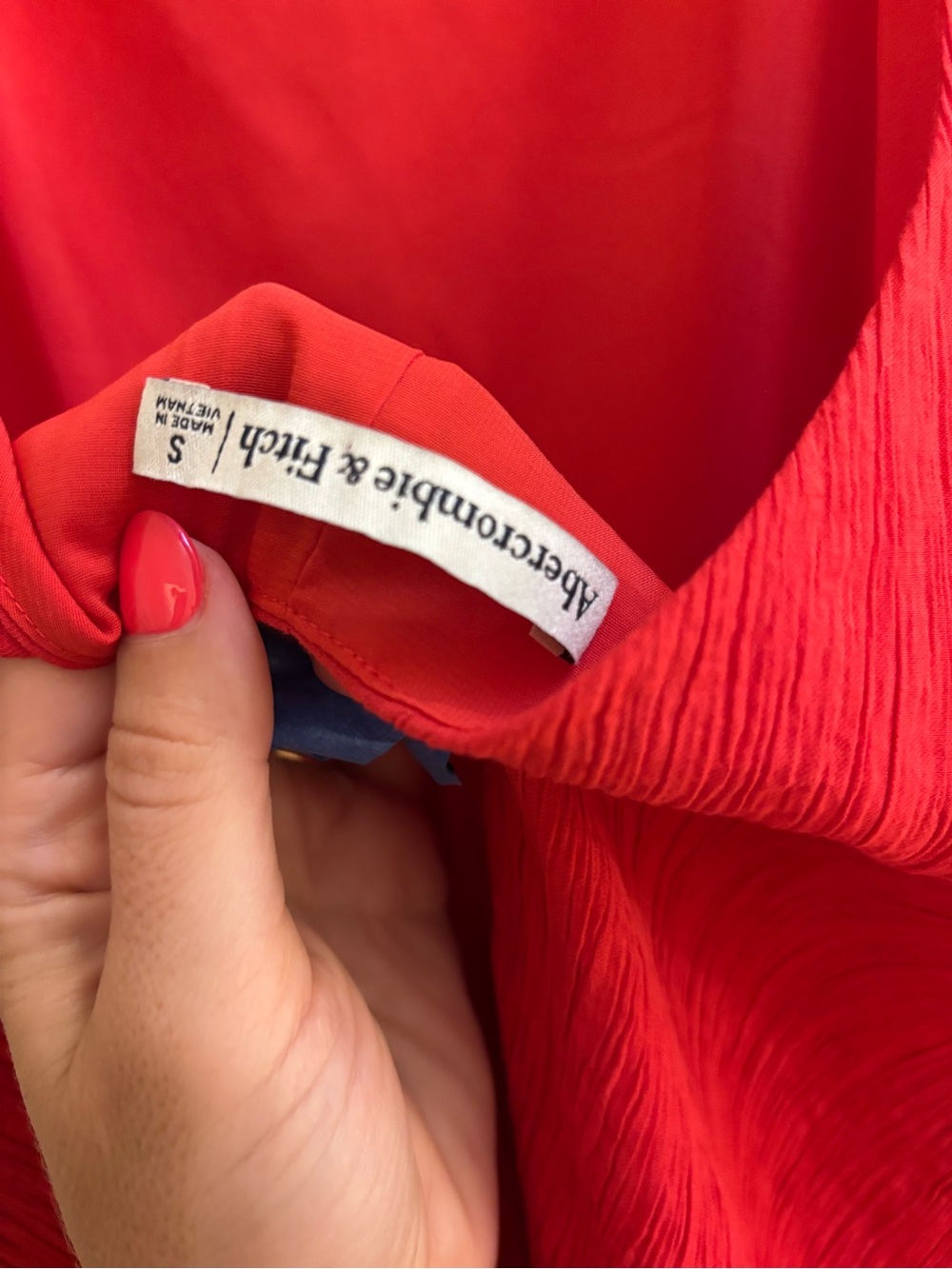 Abercrombie & Fitch Women's Bright Red Textured Shift dress